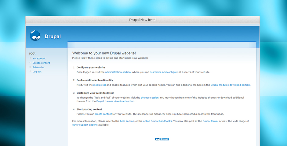 Drupal New Install